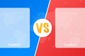 VS Versus Blue and red comic design. Battle banner match, vs letters competition confrontation. Vector illustration. Royalty Free Stock Photo